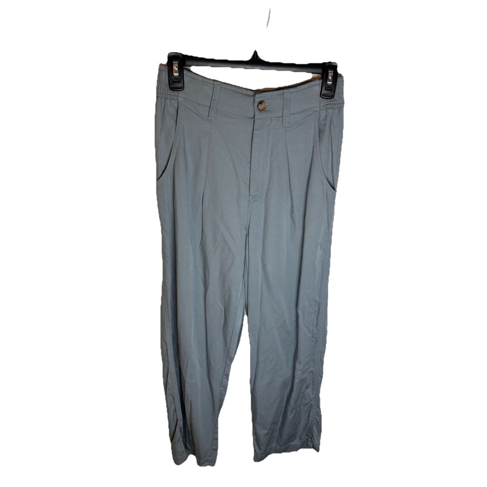 Madewell Women's The Neale Straight Leg Pant Sz 2 Drape Weave NI613 Blue Gray